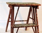 Red Step Ladder with Paint Spatter Painter 39 s Ladder