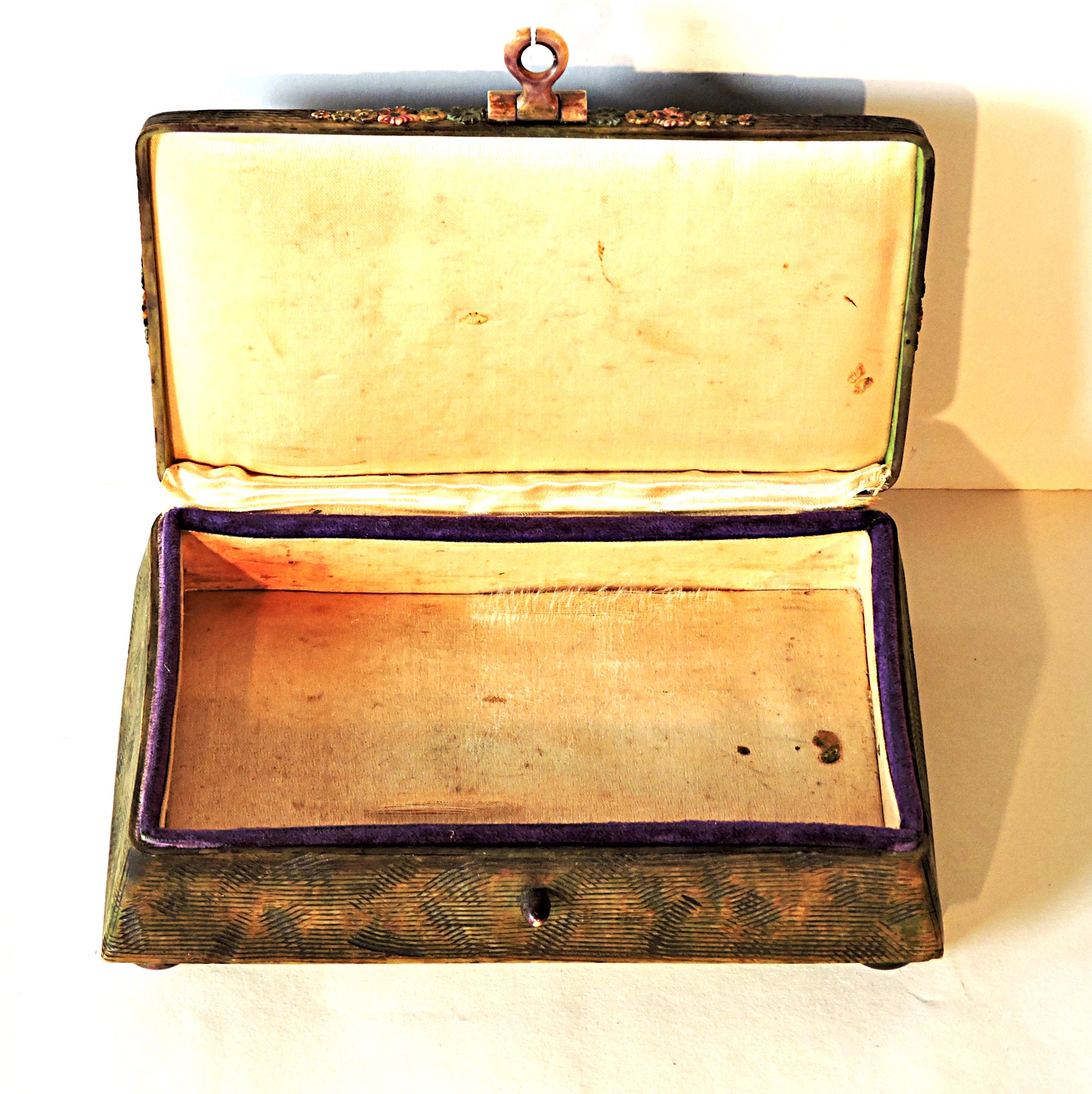 Jewelry Box Vanity Box Antique 1910s Celluloid Silk Lining Etsy