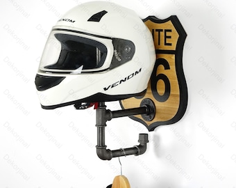Motorcycle Helmet Rack & Jacket Hook ,helmet hanger , wall mount motorcycle helmet holder ,helmet storage ,helmet hook,Bike Helmet Hanger ,