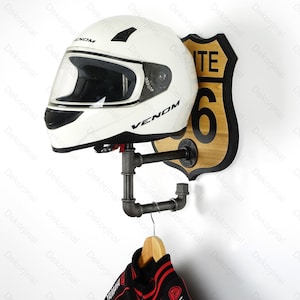 Motorcycle Helmet Rack & Jacket Hook ,helmet hanger , wall mount motorcycle helmet holder ,helmet storage ,helmet hook,Bike Helmet Hanger ,