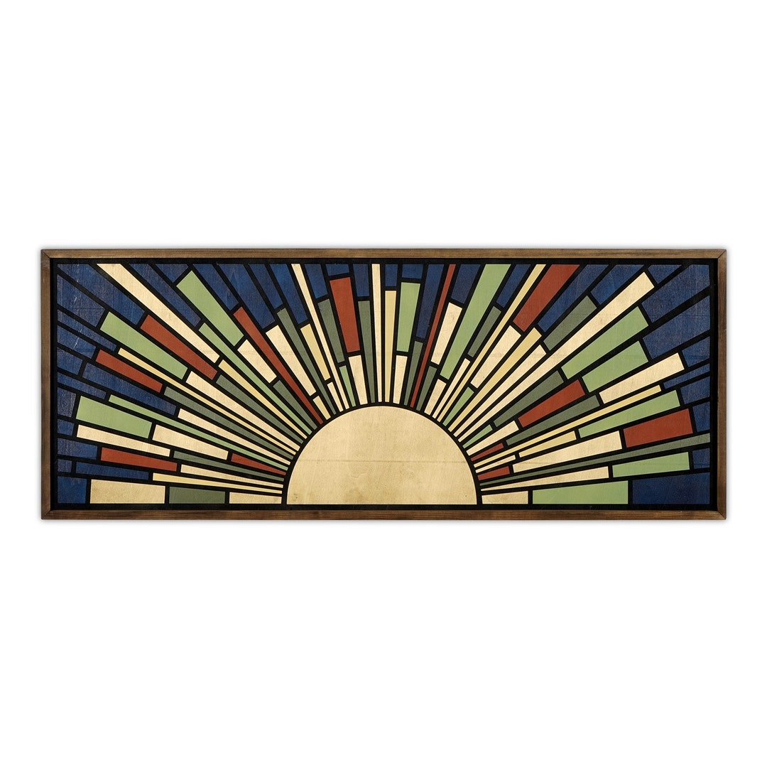 Boho Wood Wall Art, Wall Art Long Sunlight Wood Wall Decor Bedroom