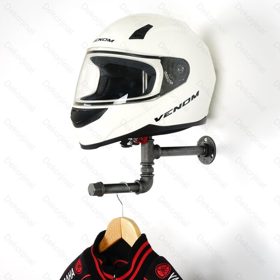 Motorcycle Helmet Rack & Jacket Hook ,Helmet Hanger , Wall Mount