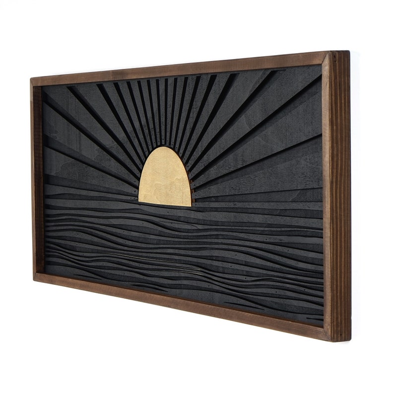 Boho Wood Wall Art Wall Art Long Sun Wood Wall Decor Bedroom Etsy