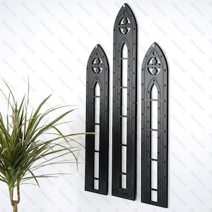 Set Of 3 , Cathedral Arch Windows, Gotic Room wall decor set ,Cathedral Style Arch,Gothic Church Medieval Window,Gothic Cathedral Window,