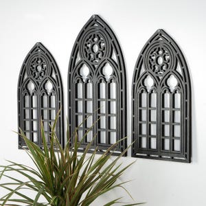 Set Of 3 , Cathedral Arch Windows, Gotic Room wall decor set ,Cathedral Style Arch,Gothic Church Medieval Window,Gothic Cathedral Window,
