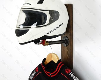Motorcycle Helmet Rack & Jacket Hook ,Helmet Hanger , Wall Mount Motorcycle Helmet Holder ,Helmet Storage ,Helmet Hook,Bike Hanger ,