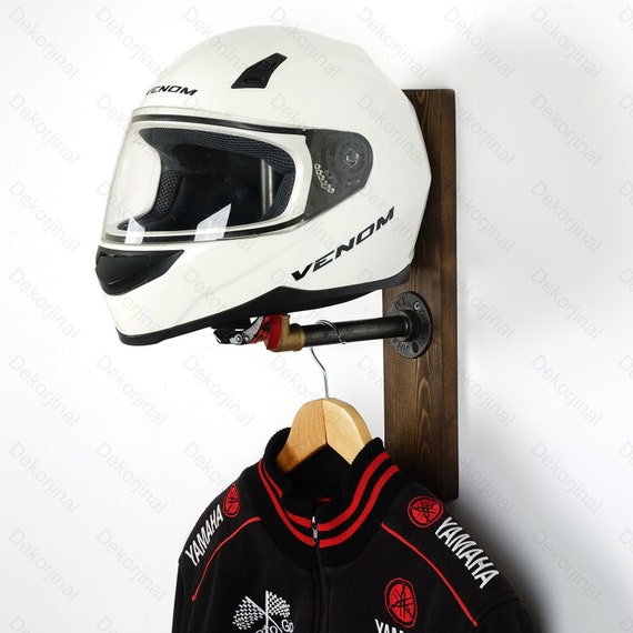 Support Casque De Moto Murale, Avec Porte Veste Pour Ceinture