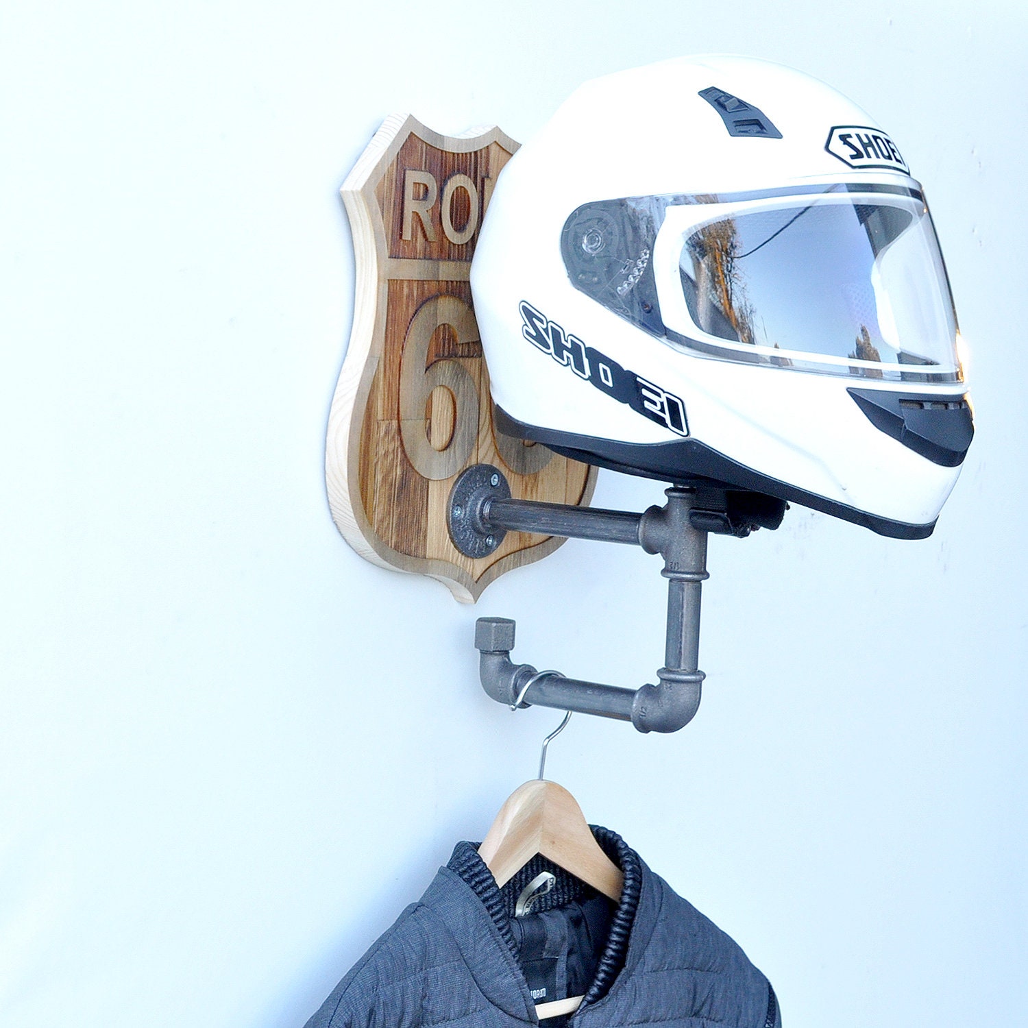 Motorcycle Helmet Rack & Jacket Hook helmet Hanger Wall - Etsy UK