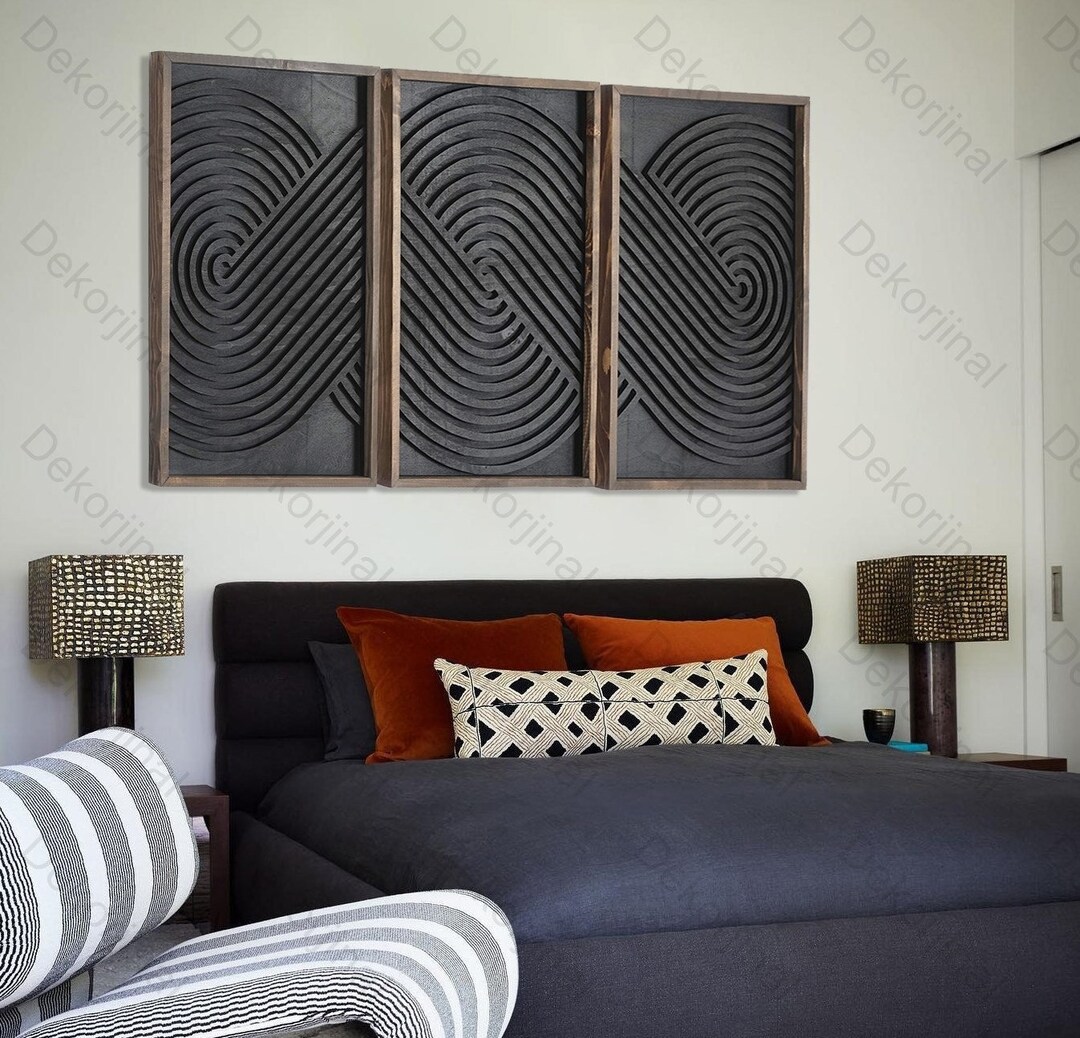 Large Geometric Wooden Wall Art Set ,geometric Wooden Wall Art Set