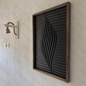 Moderne Holzwandkunst, Geometrische Holzwanddekoration, Schlafzimmer Wandbehang Holzrahmen Wandkunst, Minimalistische Holzrahmen Wandkunst, Geometrische Kunst