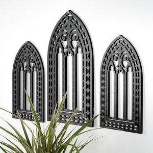 Set Of 3 , Cathedral Arch Windows, Gotic Room wall decor set ,Cathedral Style Arch,Gothic Church Medieval Window,Gothic Cathedral Window,