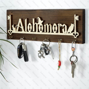 Solid Wood  Alohomora Key Holder, Alohomora Key rack ,Alohomora Key Hanger Wood Sign ,