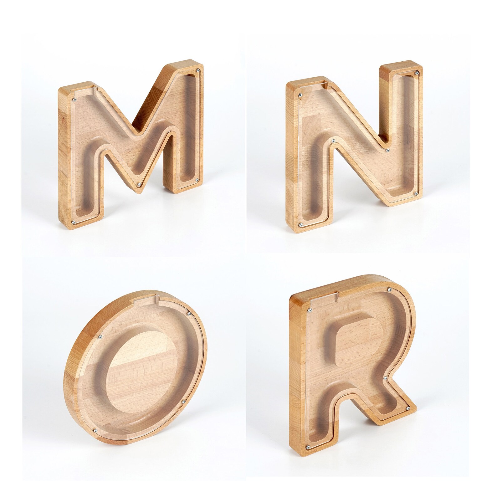 Personalized Wood Letter Piggy Bank Wooden Piggy Bank Wood Etsy