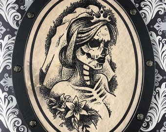 Skeleton Bride  Wood Wall Plaque,Wooden Sign,Witch Home Decor,Funny Home Decor,Gothic wall art,Gothic room wall decor,Dark Decor,Witch Sign