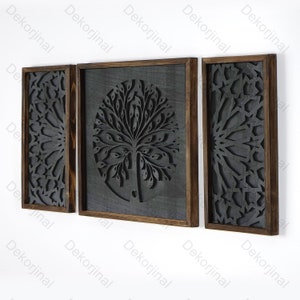 Life tree  Wooden Wall Art Set , Life tree Wooden Wall Art Set ,Art wall hangings,Bedroom Wall Art, Aesthetic style, Mandala wood art