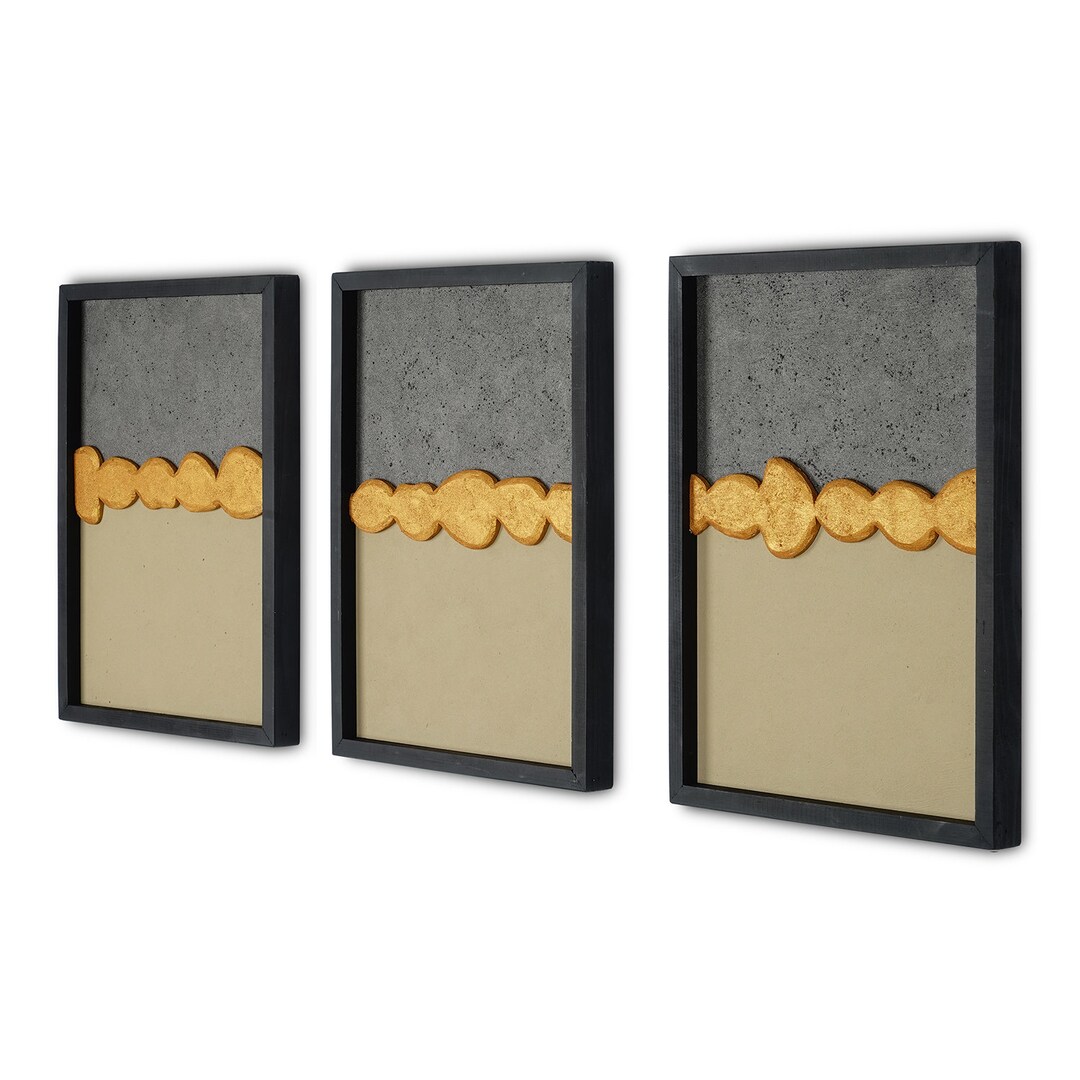 3 Set Geometric Textured Wall Art Set abstract Wooden Wall Etsy