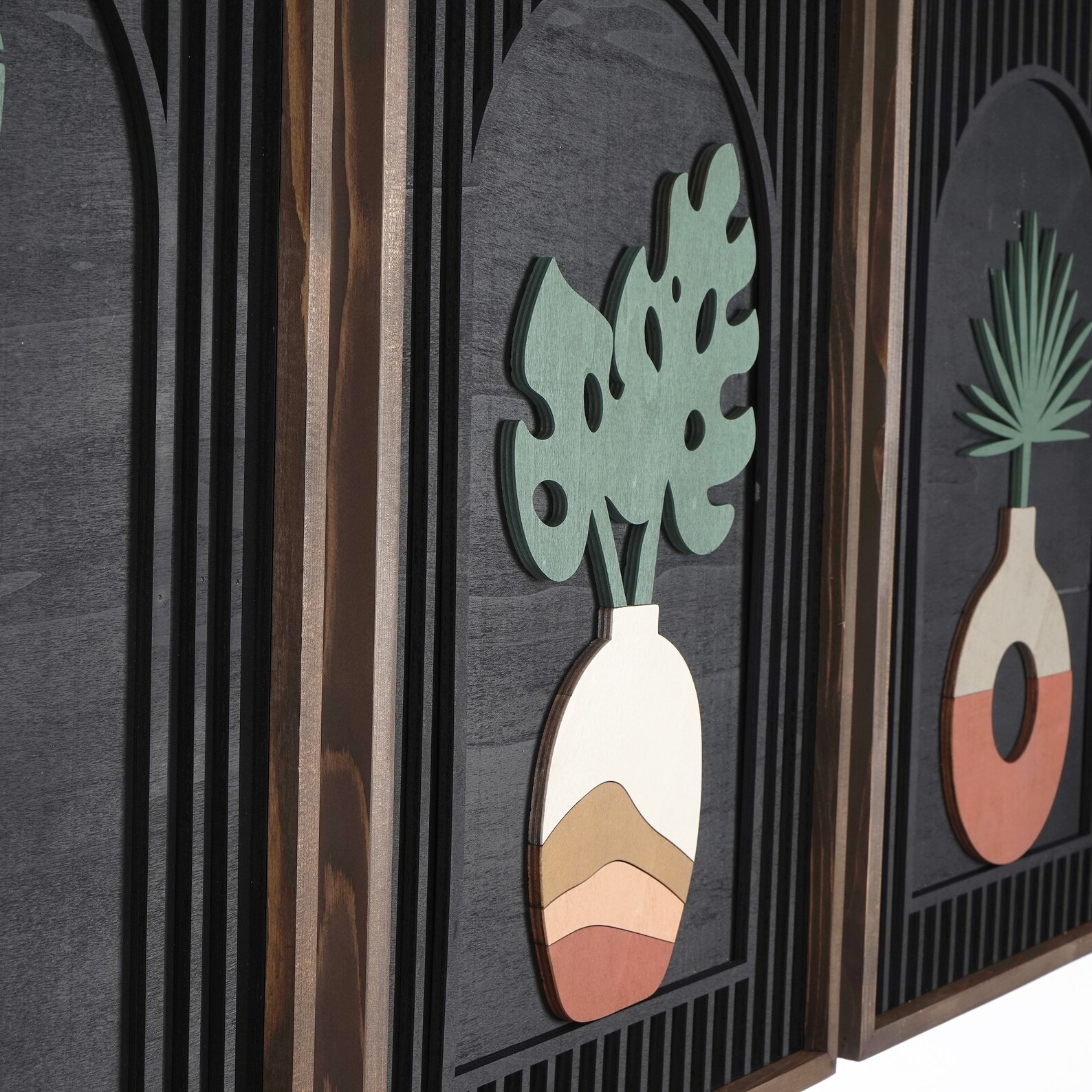 3 Set Wood Flower Wall Art Set Flowers Wooden Wall Art Set - Etsy