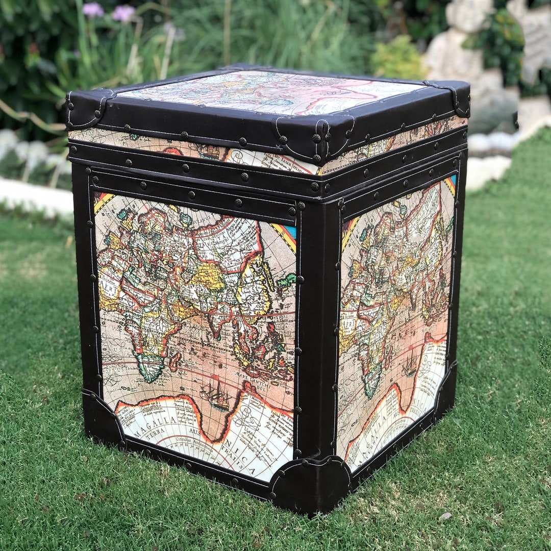 Handmade Storage Trunk Side Table trunk Coffee Table Leather Etsy