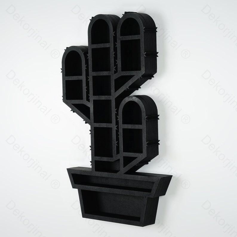 Cactus Crystal Wall Shelf, Halloween Decor, Cactus Shelf , Witch Decor,Wood Crystal Display ,Essential Oil Shelf ,Succulent Shelf,wall rack image 7