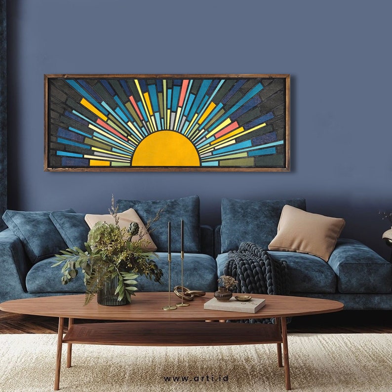 Sunrise Wood Frame Wall Art Wood Wall Hanging Panoromic Etsy