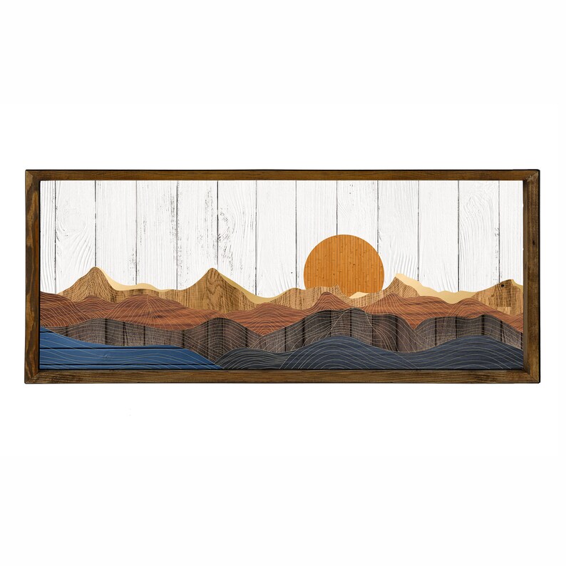 Sunrise Wood Wall Art Wall Art Long Sunrise Wood Wall Decor Etsy