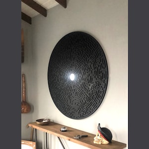 Extra Large Round Maze Geometric Wall sculpture ,Round Wall Art , Circle Wood Wall Art,Geometric Wood Wall Art ,Wall sculpture art,round art