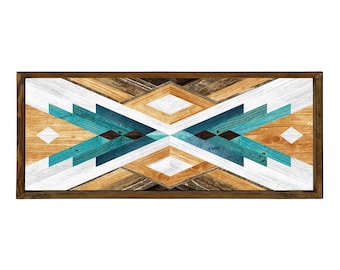 Wood Frame Uv Print Wood Wall Art,  Wood Wall Decor Bedroom Wall Hanging Wood Frame Wall Art ,Aztec Geometric Wood Wall Art, Aztec Art