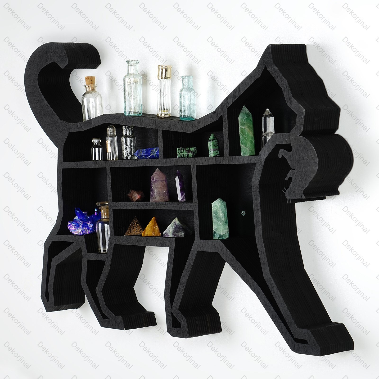 Black Cat Crystal Wall Shelf, Crystal Holder, Crystal Storage , Witch Decor , Cat Crystal Display , Gothic Decor Idea - Ireland