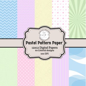 Pastel Geometric Pattern Paper: Scrapbook Background (Digital Download)