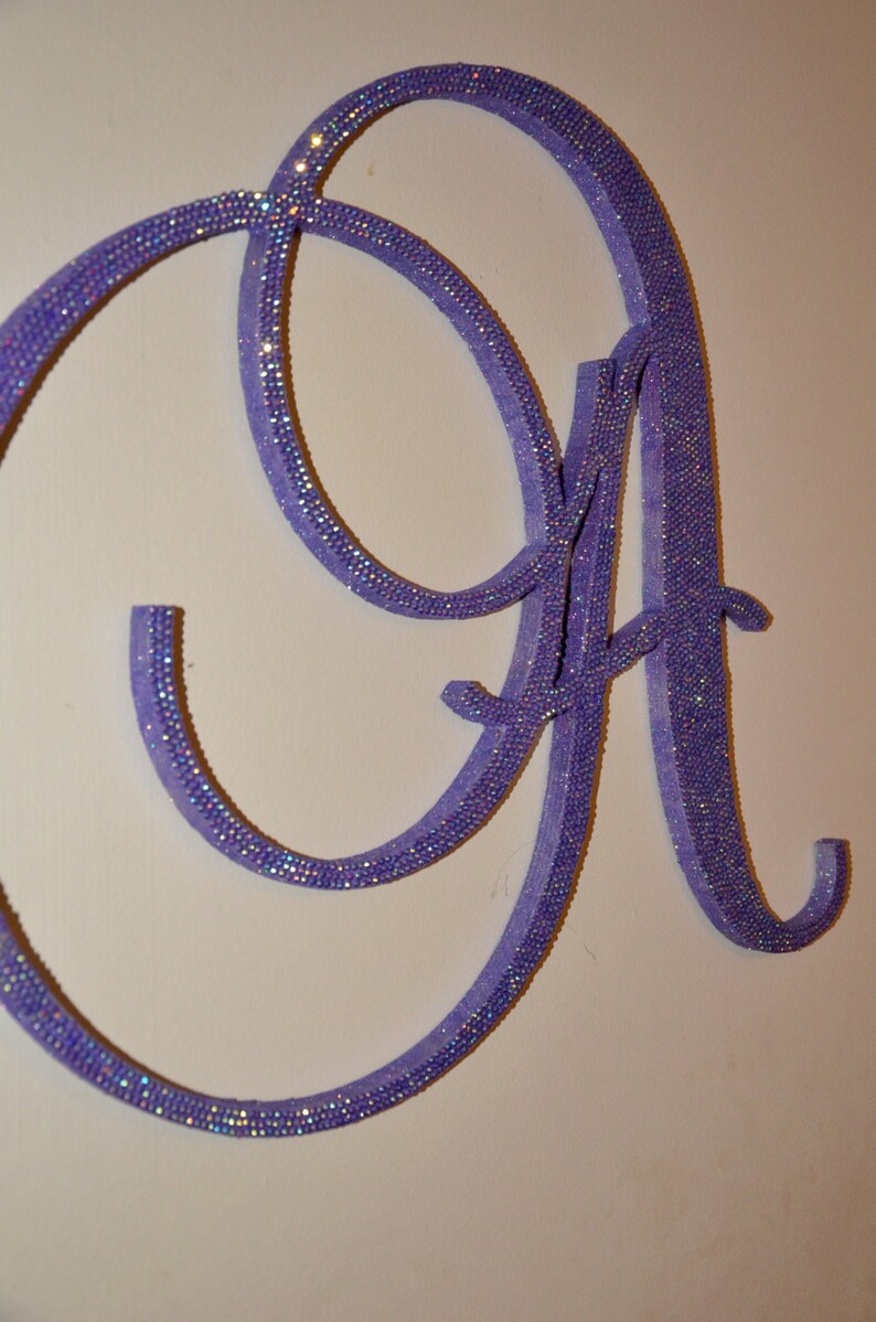 Baby Shower gift 14 inch Fancy Script Rhinestone Decorative Wall Letters Nursery Decor