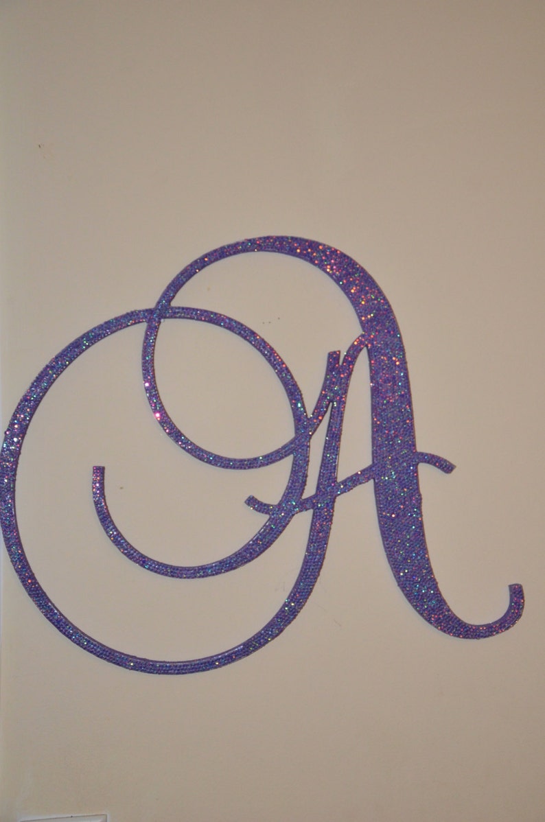 Baby Shower gift 14 inch Fancy Script Rhinestone Decorative Wall Letters Nursery Decor