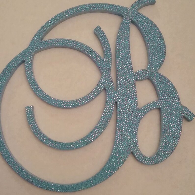 Baby Shower gift 14 inch Fancy Script Rhinestone Decorative Wall Letters Nursery Decor