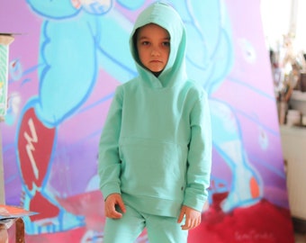 Hoodie and sweatpants set for Kids 2pc Set, Toddler hoodie and jogger set Mint blue, Sweat suit set