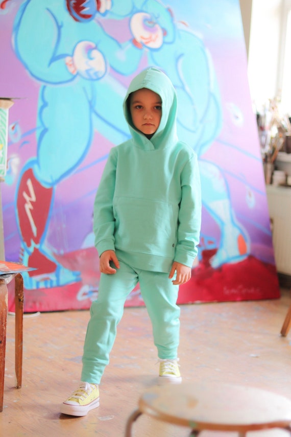Hoodie and Sweatpants Set for Kids 2pc Set, Toddler Hoodie and Jogger Set  Mint Blue, Sweat Suit Set 