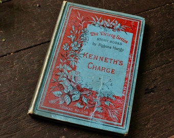 Decorative Victorian Floral Book | Kenneth's Charge by Robina Hardy For The Victory Series | Old Antique Children's Book | Prop Styling