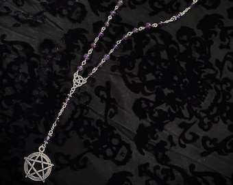 SABBAT Handmade Amethyst Pentacle Rosary
