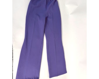 Handmade Vintage Elastic Waist 70's Pants Small Periwinkle Polyester