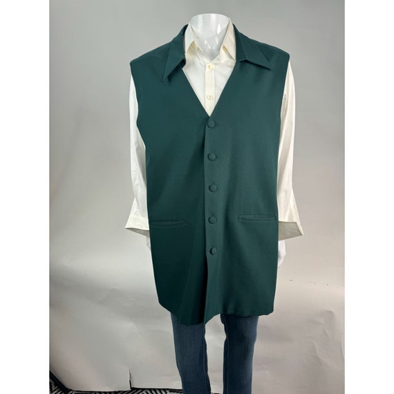 Giorgio B Tunic Vest With Collar Size 48 Green Po… - image 5
