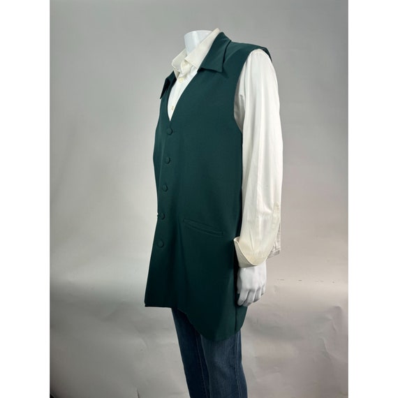 Giorgio B Tunic Vest With Collar Size 48 Green Po… - image 2