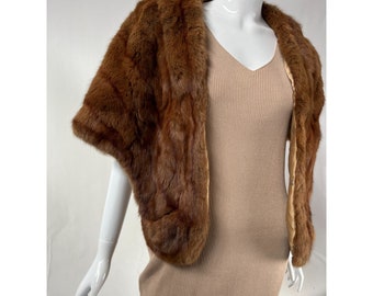 Womens Vintage 1950s Capelet Mink Fur