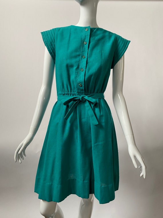 Teal 70's Vintage Dress by Teena Paige