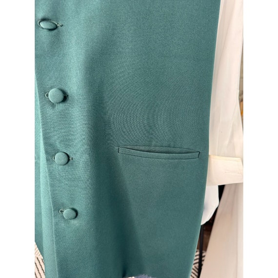 Giorgio B Tunic Vest With Collar Size 48 Green Po… - image 9