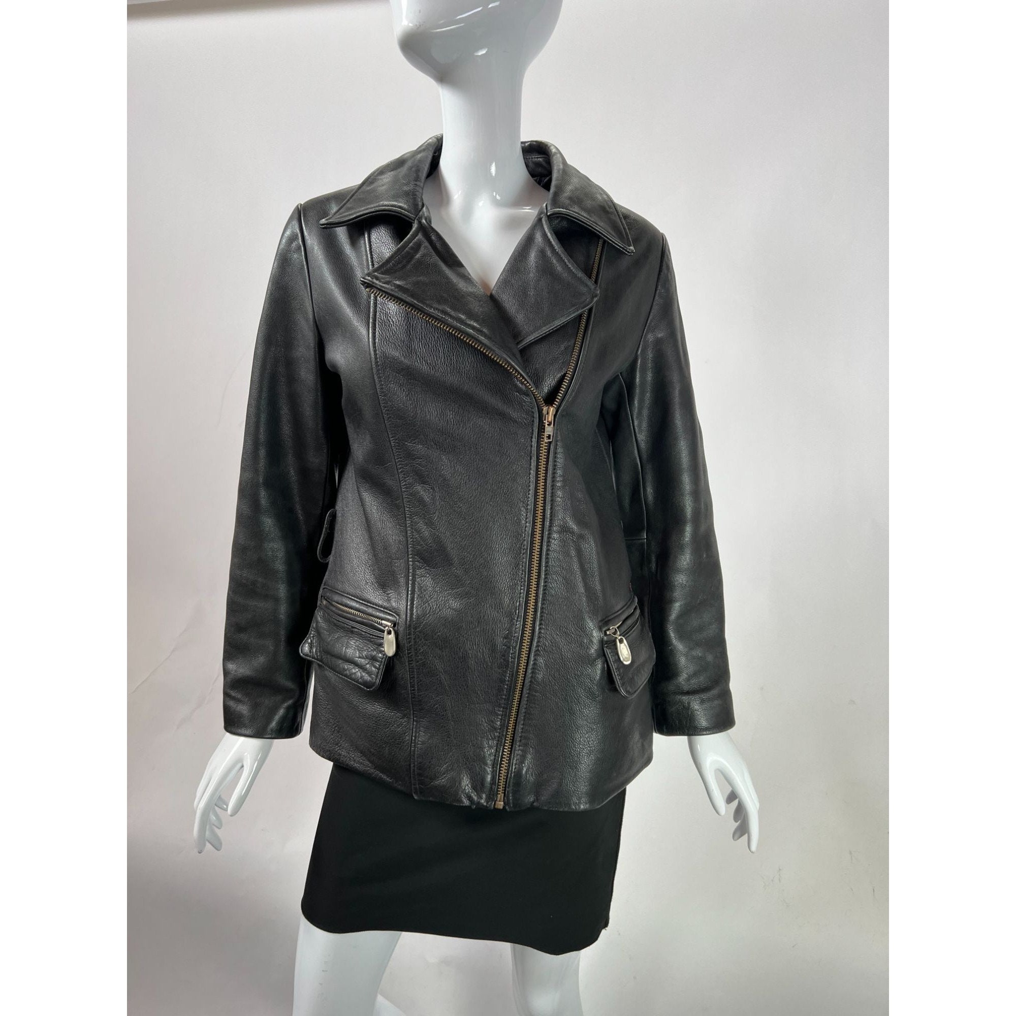 Guess asymmetrical leather jacket new arrivals