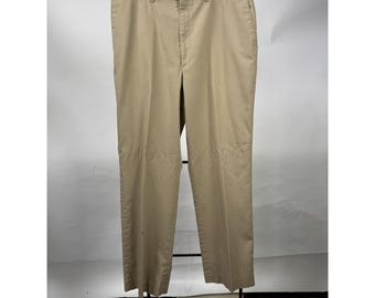 Haggar Mens Beige Classic Fit Dress Pants Size 36x30 Cotton Blend