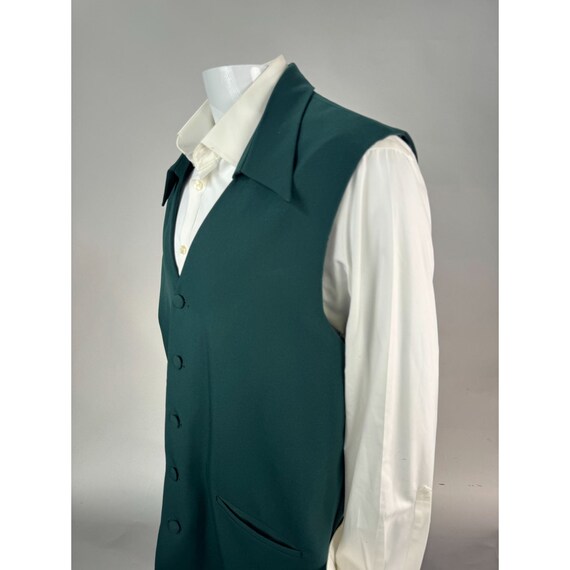 Giorgio B Tunic Vest With Collar Size 48 Green Po… - image 3