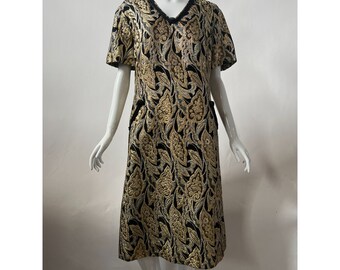 The Kohler Collection 60s Vintage Dress  sz 18 1/2 Metallics  Metallic Brocade