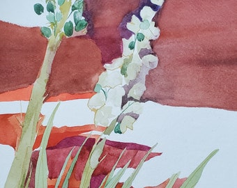 Southwest Series " Stages of Blooming" Original One of a Kind Watercolor