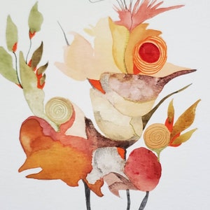 SUMMER SALE Untethered Series. Fantastical Plant Life one of a kind original watercolor. image 2