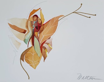 SALE  Untethered Series " Unknown Species"  one of a kind original watercolor.