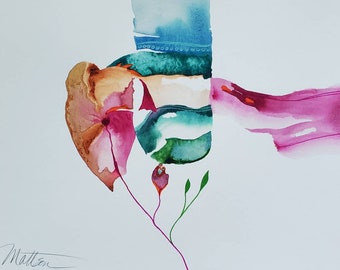 Summer SALE Untethered Series " My Unique Vision" one of a kind original watercolor.